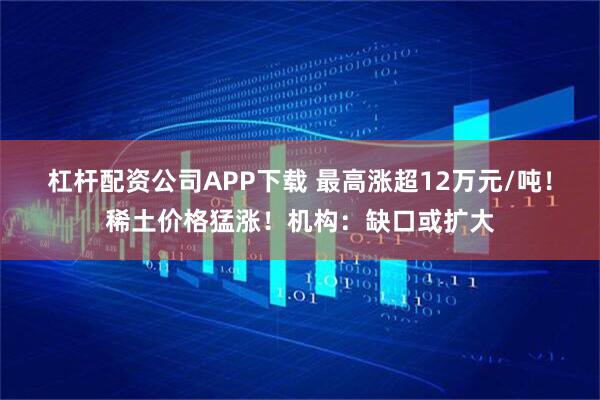 杠杆配资公司APP下载 最高涨超12万元/吨！稀土价格猛涨！机构：缺口或扩大