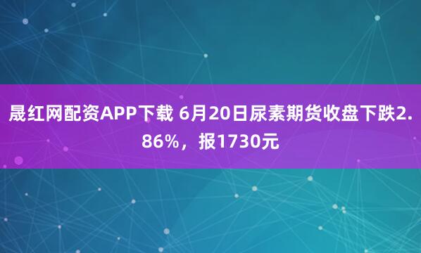 晟红网配资APP下载 6月20日尿素期货收盘下跌2.86%，报1730元