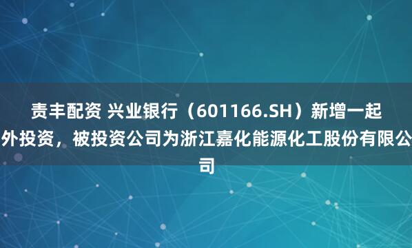 责丰配资 兴业银行（601166.SH）新增一起对外投资，被投资公司为浙江嘉化能源化工股份有限公司